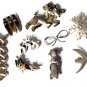 Vintage Sterling Silver Art Deco & Other Pin Brooches Lot of 9