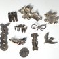 Vintage Sterling Silver Art Deco & Other Pin Brooches Lot of 9