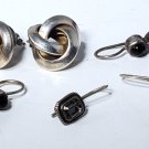 Vintage Sterling Silver 14K Post Love Knot & Dangle Drop Earrings Lot