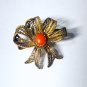 Antique Gilt 800 Silver Filigree Sardinian Coral Bow Pin Brooch Lot