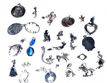 Vintage Sterling Silver Necklace Pendants & Charms Lot 26 Pcs