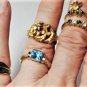 Vintage 18K GE & Other Gold Plated Fashion Rings Lot of 5