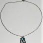 Vtg Sterling Silver SOUTHWEST Turquoise Gypsy Boho Pendant Necklace Lot 14-1/2"