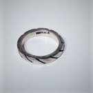 Vintage Sterling Silver Thick Diagonal Grooved MEXICO Band Ring Lot Size ~9