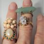 Vintage Gold Plated Fashion Rings Lot of 4