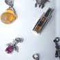Vintage Sterling Silver Amber & Gemstone Necklace Pendants & Charms Lot 11 Pcs