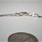 Vintage Sterling Silver Long Cuban Figaro Chain Necklace ITALY 16-1/2"