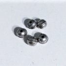 Vtg Sterling Silver Salvaged Stamped Design Navajo Bench Beads 6 mm Lot of 5