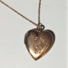 Antique Victorian Edwardian 14K GFilled Etched Heart Locket Pendant Necklace Lot