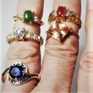 Vintage  Gold Plated Fashion Rings Lot of 5