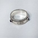 Vintage Sterling Silver *SING*  Geo Art Amethyst Spinner Band Ring Lot ~ Sz 8