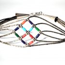 Vtg Sterling Liquid Silver SOUTHWEST Navajo Multicolor Beaded Bracelet Lot 7.625