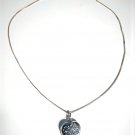 Vintage Sterling Silver Floral Heart Locket Pendant Necklace Lot 18"