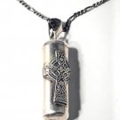 Vintage Sterling Silver Celtic cross Prayer Box Capsule Pendant Necklace Lot 20"