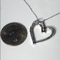 Vtg Sterling Silver Michael Anthony Diamond Heart Pendant Necklace Lot 16"