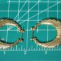 Vintage Gold Plated Big Shrimp Hoops Earrings Lot 1-3/4"