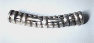Vintage Sterling Silver Ribbed Curved Tubular Slide Bead Necklace Pendant Lot