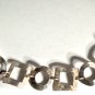 Vtg Sterling Silver MODERNIST Circles Squares Toggle Chain Necklace Lot 17.5"