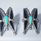 Vintage Sterling Silver Southwest Turquoise Inlaid Butterfly Post Earrings Lot