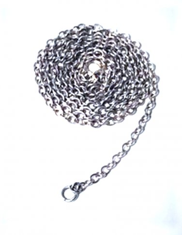 Vintage Sterling Silver Strong Sturdy Flat Oval Links Chain Necklace Lot 30.5"