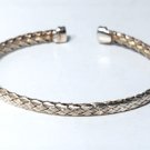 Vintage Sterling Silver ITALY Basketweave Flexible Cuff Bracelet Lot