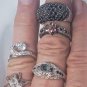 Vintage Sterling Silver Gemstone Statement Rings Lot of 5