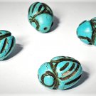 Ancient Turquoise BEE Beads Lot of 4