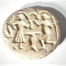 Ancient Large Carved  White Stone Intaglio Stamp Seal Lot 2 Worshippers