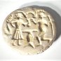 Ancient Large Carved  White Stone Intaglio Stamp Seal Lot 2 Worshippers