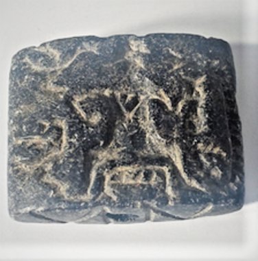 Ancient Black Steatite King w Snake & Ram Bi-Facial Intaglio Stamp Seal Bead Lot