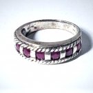 Vintage Sterling Silver Ruby Band Ring Lot Size 6.5