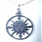 Vintage Sterling Silver Cutout Classical Compass Pendant Necklace Lot 18"