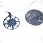 Vintage Sterling Silver Cutout Classical Compass Pendant Necklace Lot 18"
