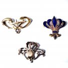 Antique Victorian Art Nouveau Gold Filled Watch Pin Brooches Lot of 3