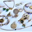 Vtg Gold Plated/Filled Mostly Wearble Jewelry Lot w Jade Lapis Pearls 109.5 Gr