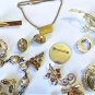 Vtg Gold Plated/Filled Mostly Wearble Jewelry Lot w Jade Lapis Pearls 109.5 Gr
