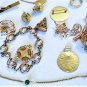 Vtg Gold Plated/Filled Mostly Wearble Jewelry Lot w Jade Lapis Pearls 109.5 Gr