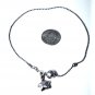 Vintage Sterling Silver Ball Chain Puffy Star Dangle Anklet Bracelet Lot 13"