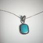 Vintage Sterling Silver Turquoise SOUTHWESTERN Pendant Necklace Lot 20"