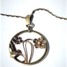 Vintage 12K GF Art Deco Floral Pendant Necklace Lot 22"