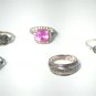 Vintage Sterling Silver Mixed Pattern Rings Lot Collection 5 Pcs