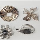 Vintage Sterling Silver Art Deco Pin Brooches Lot of 6
