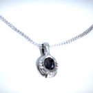 Vintage Sterling Silver *Crystal* Pendant Ball Chain Necklace Lot 16"