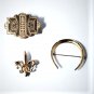 Antique Victorian Gold Filled Pin Brooches Lot of 3