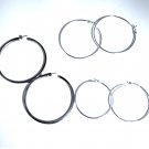 Vintage Sterling Silver Extra Large Hoop Earrings Lot 6 Pcs