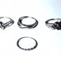 Vintage Sterling Silver Diamond Rings Lot of 4