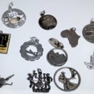 Vtg Sterling Silver Travel Souvenir Necklace Pendants & Charms Lot 11 Pcs
