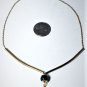 Vtg Gold Plated Jade Tassel Drop Slide Tube Choker Chain Necklace Lot 15.5"