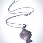 Vintage Sterling Silver MEXICO Big Fish Pendant Necklace Lot 24"