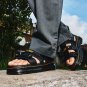 Dr Martens PEARSON Black Leather Webbing Strap Sandals US M11 UK 10 EU 45